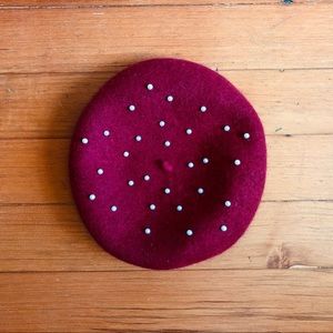 Dolls Kill red pearl beret